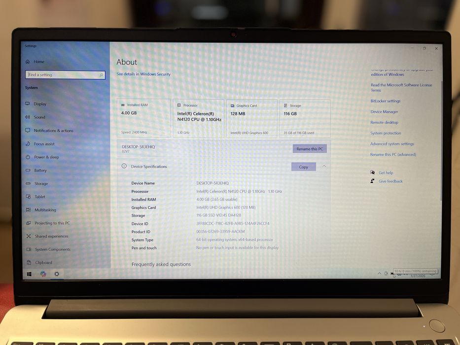Laptop Lenovo Ideapad 1i Impecabil