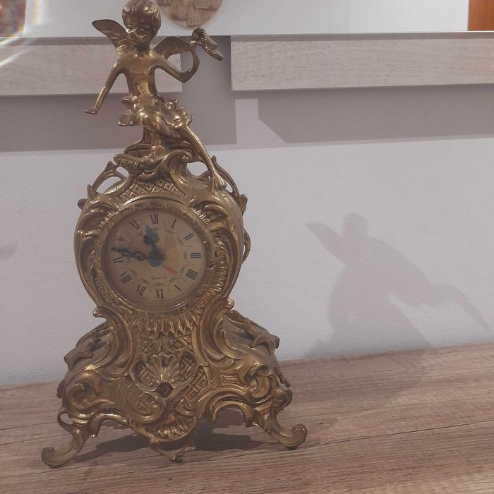 Ceas de șemineu din bronz masiv