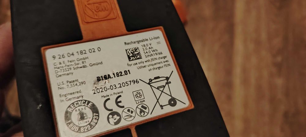 Incarcator ALG80 si Acumulator 18V/3ah Fein model nou 2021