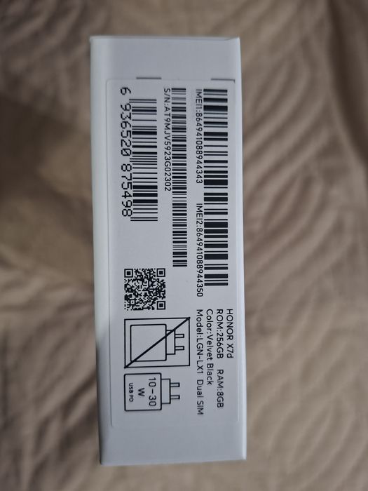 Телефон смартфон GSM мобилен HONOR X7d 256/8 VELVET BLACK 6.77 "