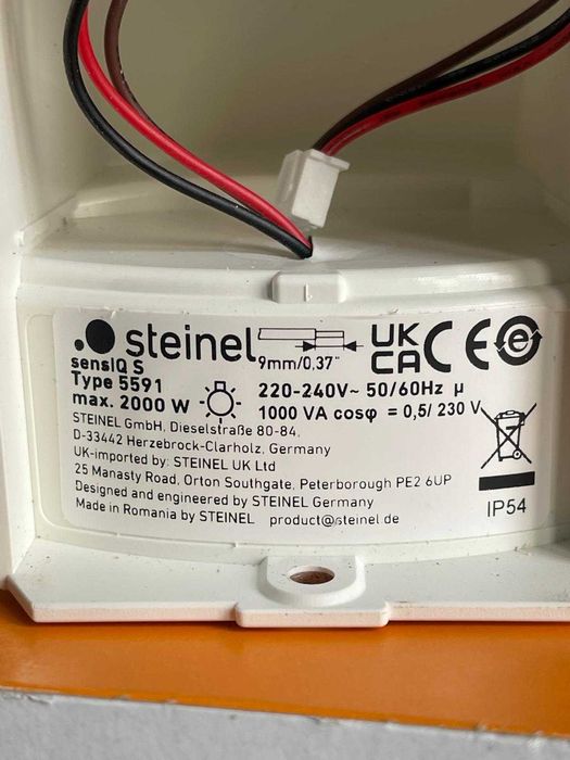 Senzor de mișcare Steinel sensIQ alb, 300°, acțiune 20 m, 2000 W