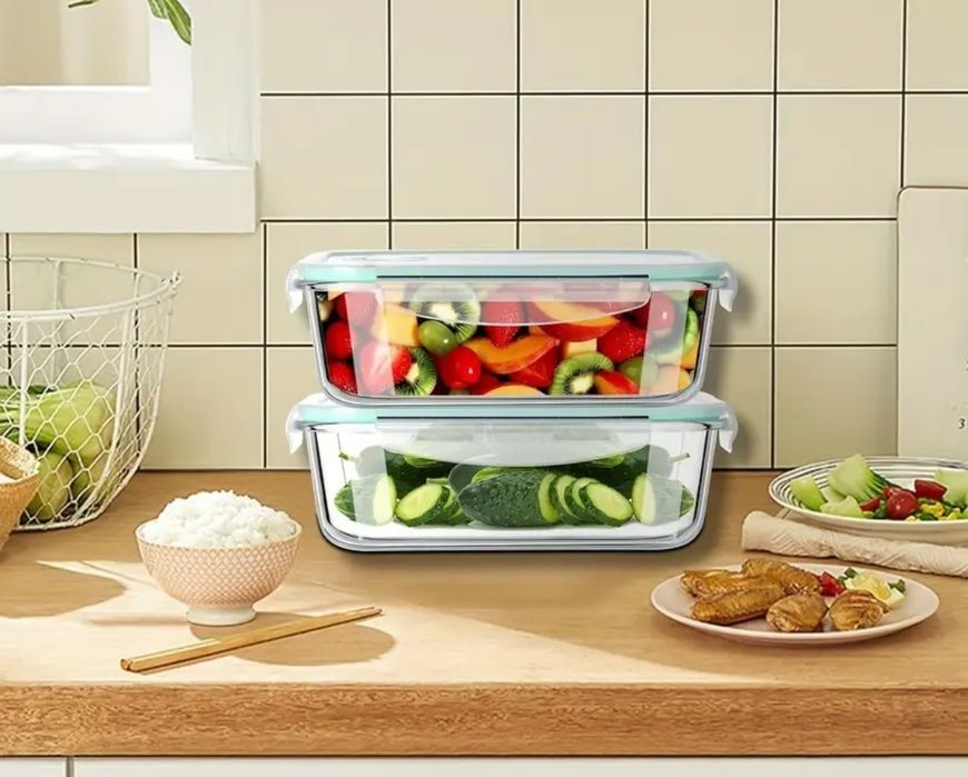 Комплект контейнери за храна от стъкло без BPA, подходящи за микровълн