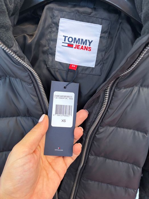 Geaca Tommy Hilfiger Women's Essential Hooded Black Coat