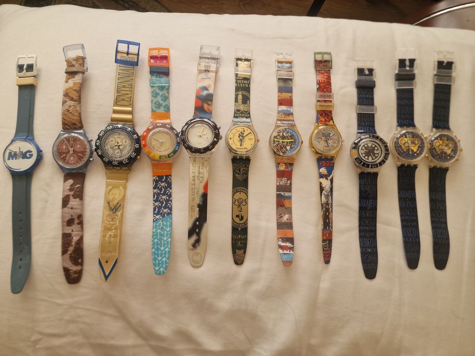 Mega-Lot 11 Ceasuri Vintage Swatch anii '90 – Colecția Olimpică / Scuba Rare