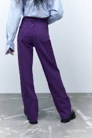 Zara дънки в лилав цвят 34 размер