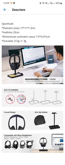 Stand  casti Avantree HS909