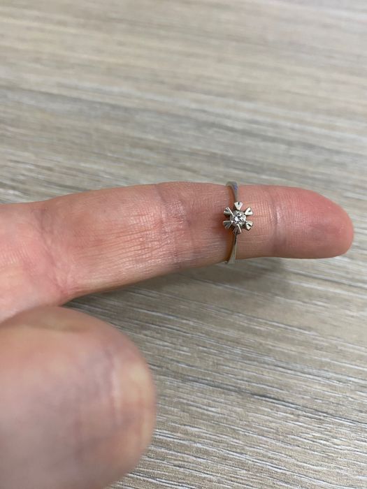 Inel aur alb cu diamant - mar.53-54