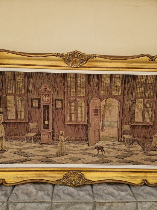 Уникален огромен антикварен белгийски гоблен