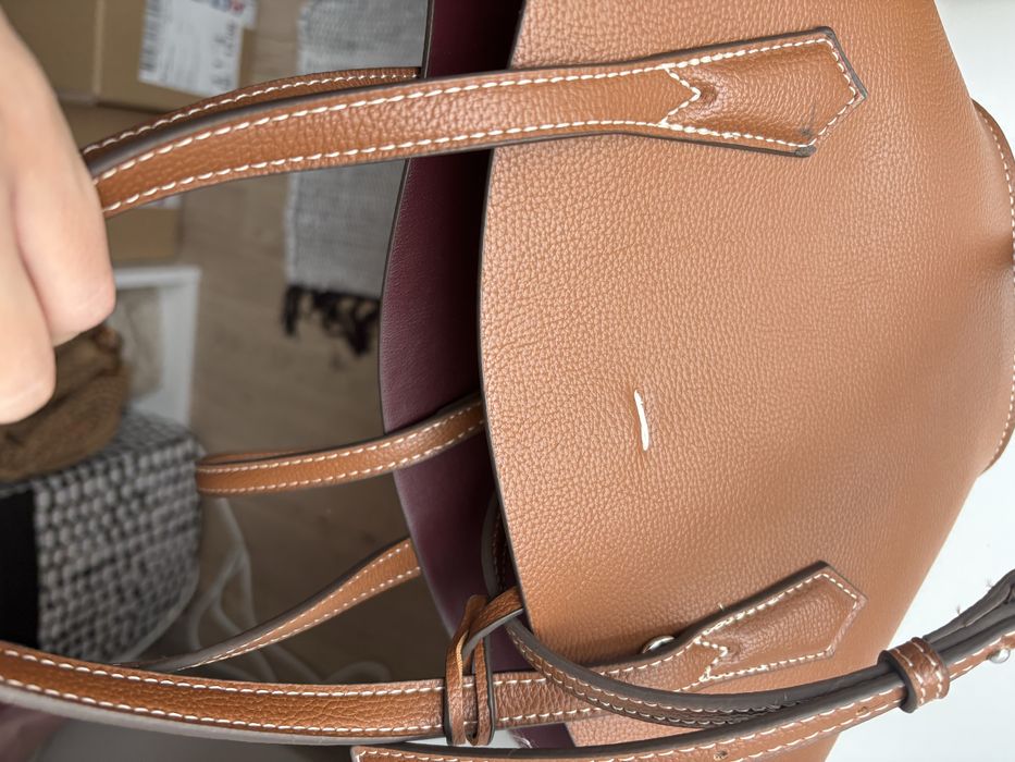 Zara кафява кожена чанта