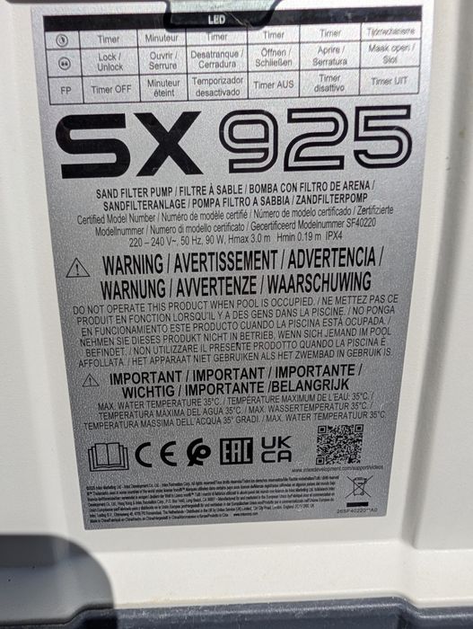Pompa piscina SX925