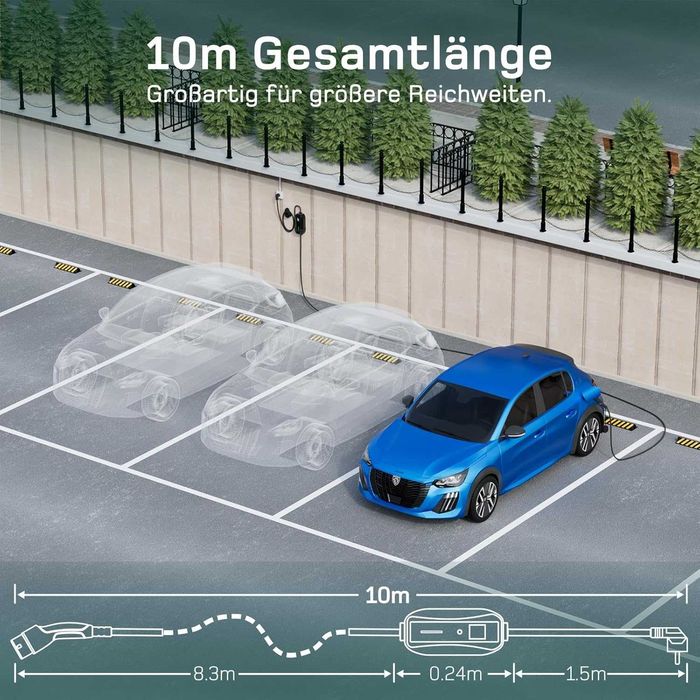 Statie mobila incarcare EV 10m cu 3,68kw, 220V 16A, REDUS de la 980RON
