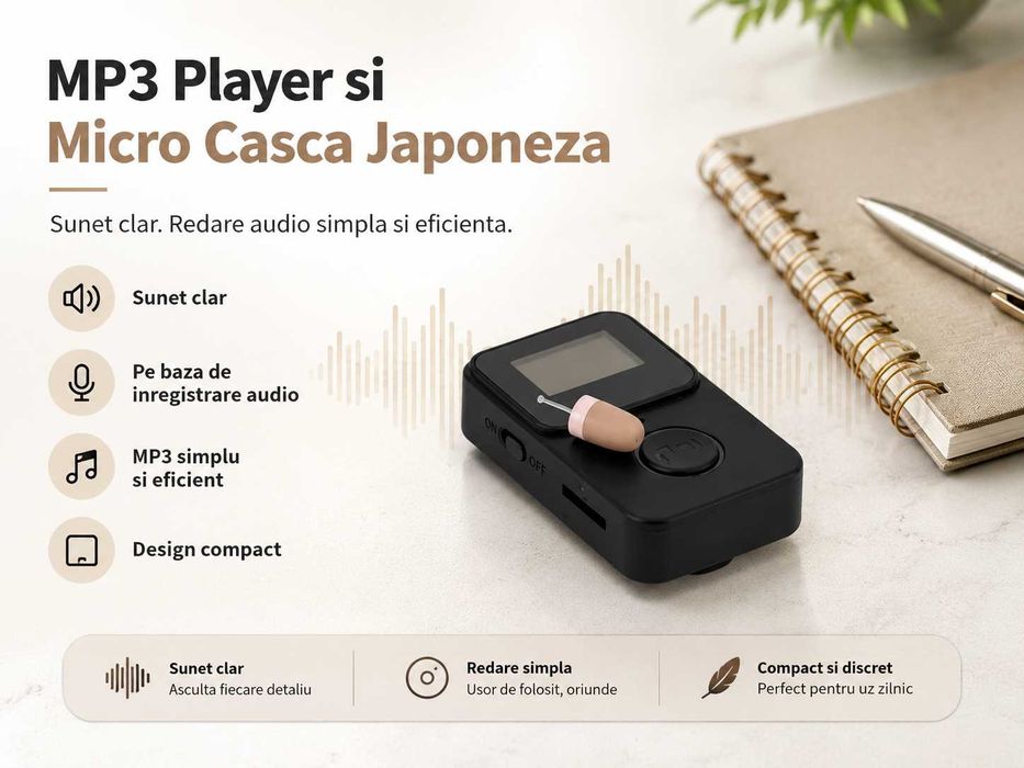 Casti de Copiat - Mp3 Player cu Casca de Copiat la BAC NEdetectabil