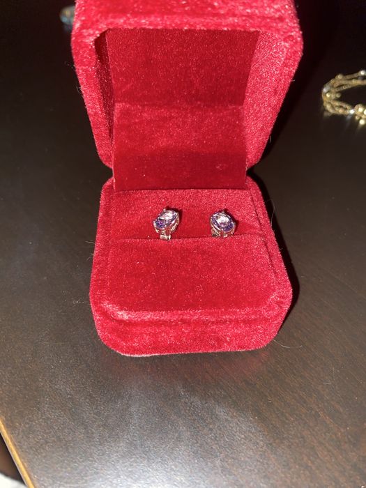 Cercei din argint cu ametist