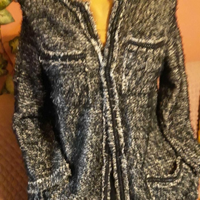 ZARA Жилетка черно/бяла