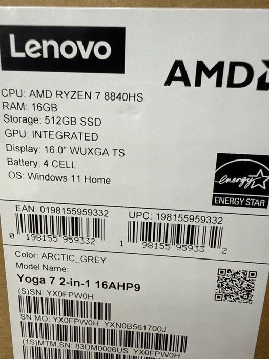 Ультрабук бизнес класса Lenovo Yoga 7 2-in-1 16AHP9 (USA)