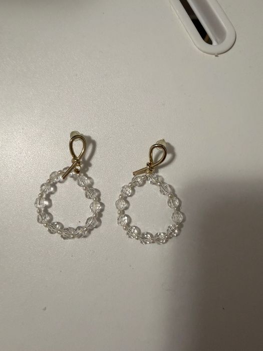 Обеци златни перла