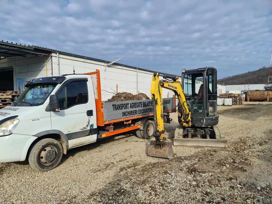 Miniexcavator bobcat excavații balast nisip pamant buldoexcavator