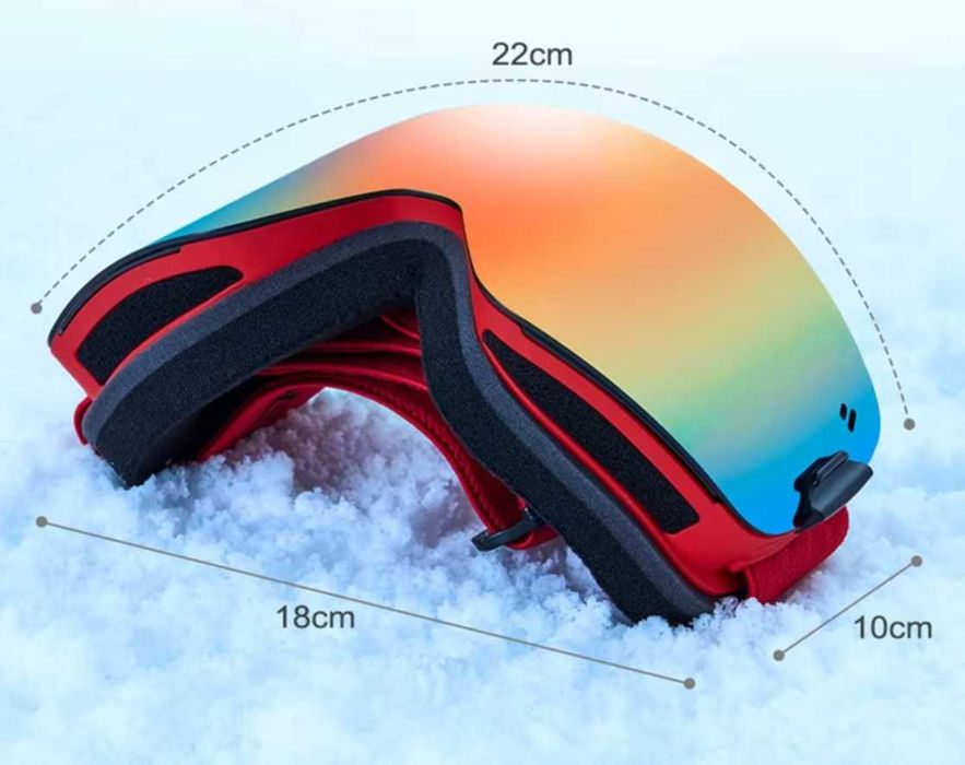 Ochelari ski/ snowboard lentila albastra, tratament anti-aburire NOU!