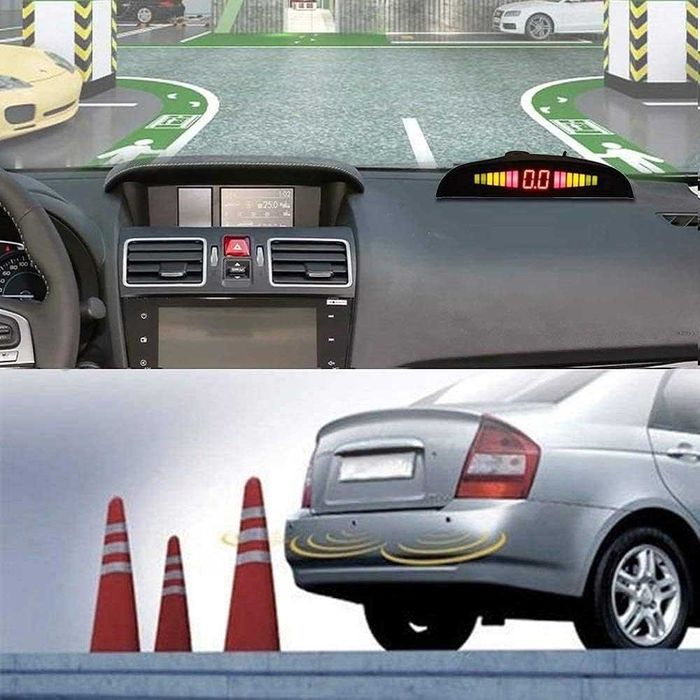 Парктроник с LED дисплей 8 датчика - Черен.