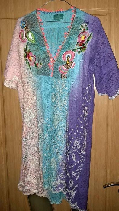 Rochie Antica Sartoria, dantela si broderie, M/L