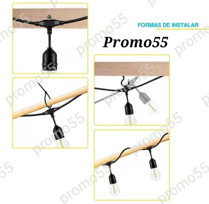 Светлинна верига от 10м. 20Бр Енергоспестяващи лед крушки за декорация