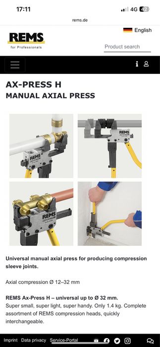 Cleste glisare presa sertizat Rems Ax-Press HK