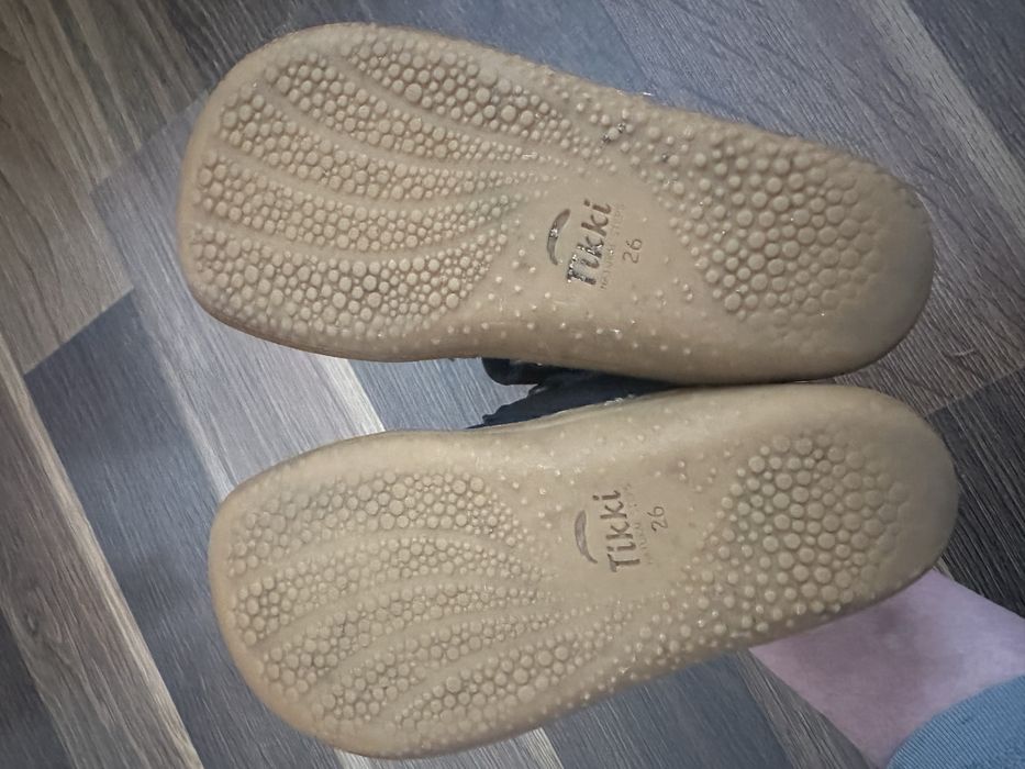 Ghete piele copii Tikki barefoot marime 26 bleumarin