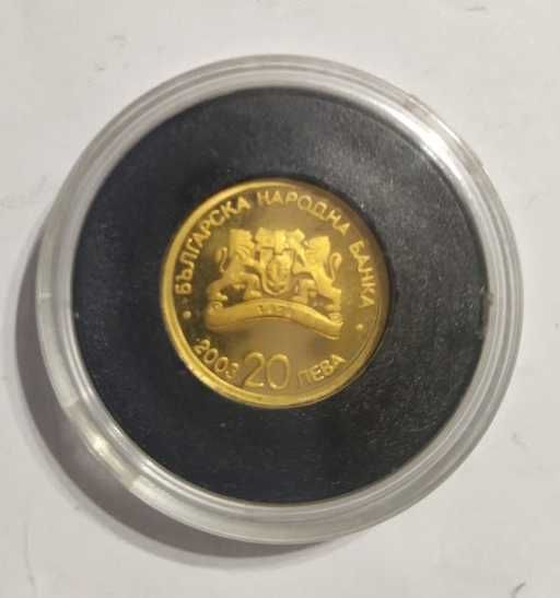 Златна монета Българска иконография Богородица 2003