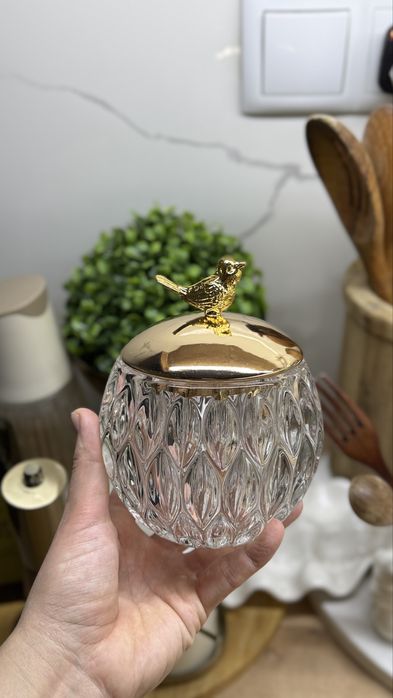 Сахарница хрустальная