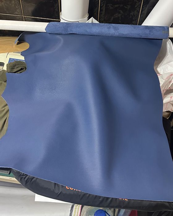 Material piele naturala bleumarin