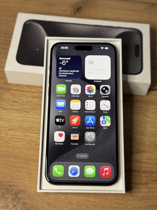 iPhone 15 Pro Max 512 GB Black Titanium 95% impecabil full box + husa