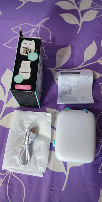 Mini Imprimantă Portabilă Drăguță (Nouă, USB, Hârtie Termică Inclusă)