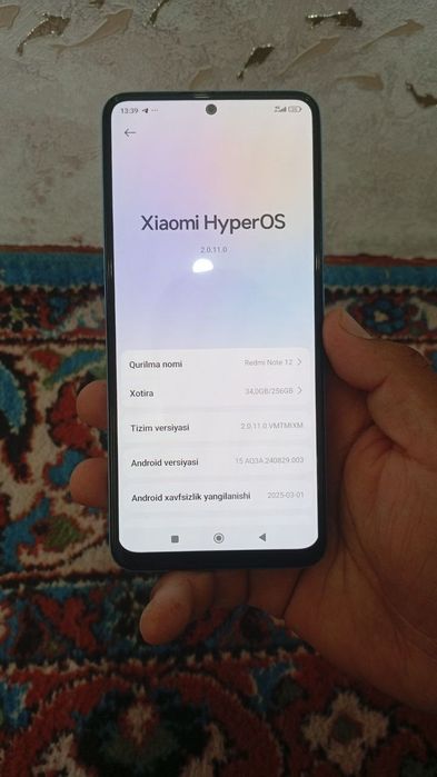 Madel REDMI NOT 12   2024  20 dekabr