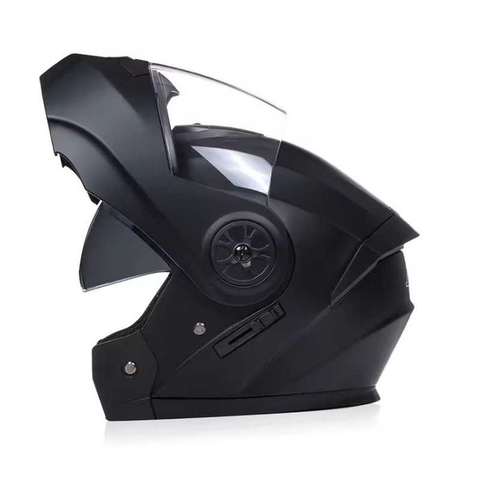Casca moto / trotineta UChoole rabatabila, Flip-Up, cu vizor dublu, manusi si cagula, marimea L, negru