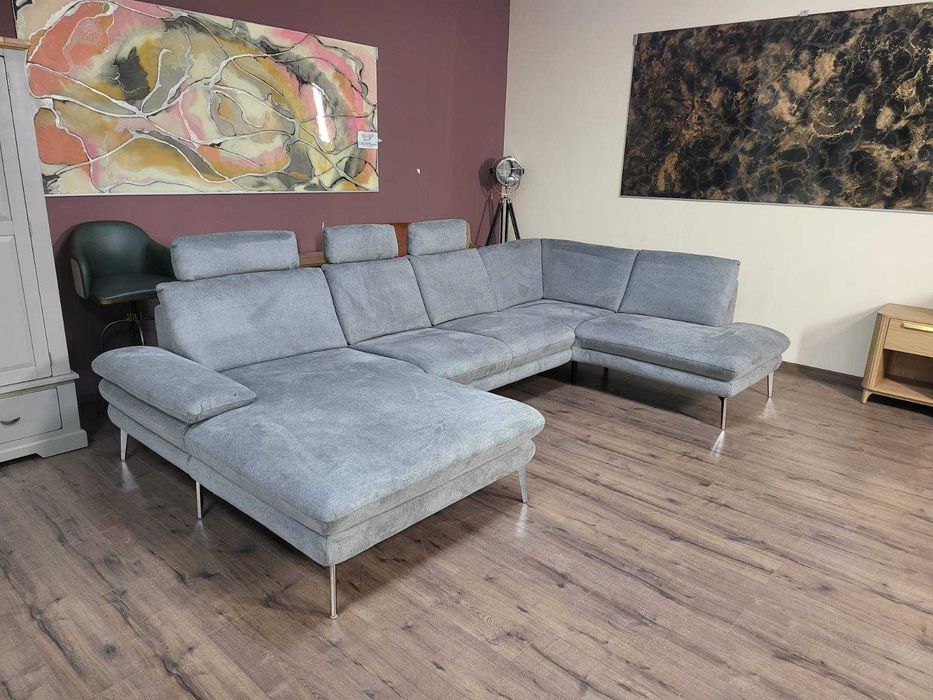 Сив П-образен ъглов диван от плат Dieter Knoll Arzona