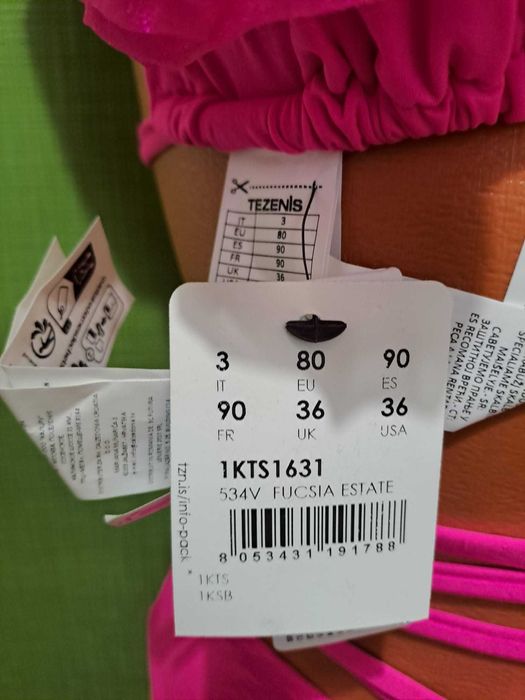 Costum de baie 2 piese Tezenis-Roz fucsia mărimea L chilot 80 sutien