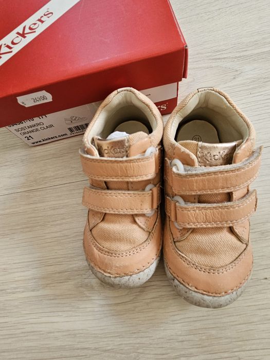 Pantofi barefoot din piele Kickers 21