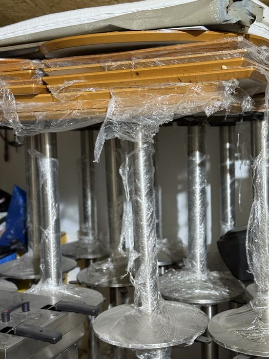 Mese bar/terasă cu picior inox – stare bună