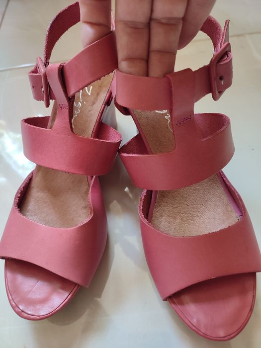 Маркови Zign от естествена кожа, цикламени, платформа