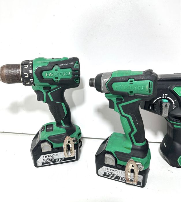 Set profesional HiKOKI 18V Brushless - Bormasina, Masina de insurubat cu impact, Ciocan rotopercutor + 2 acumulatori 5.0Ah