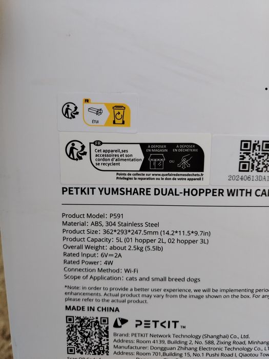 Hranitor automat animale de companie PETKIT Yumshare Dual Hopper, nou