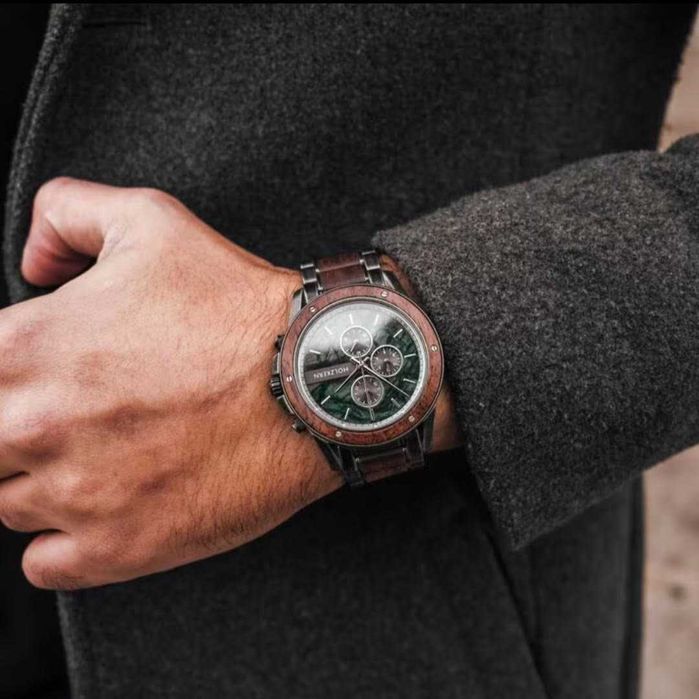 Ceas Holzkern - model Coel (Walnut/Marble)