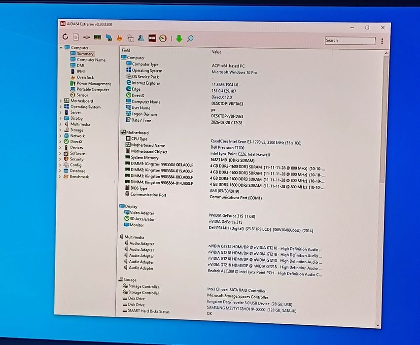 Dell Precision T1700 Intel Xeon E3-1270 V3