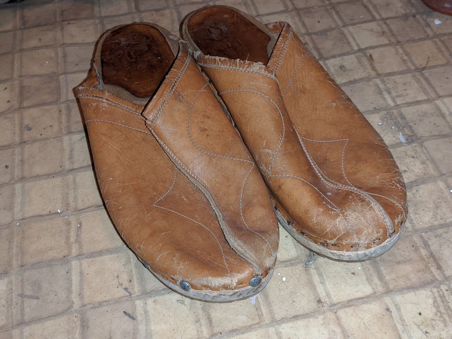 saboti olandezi talpa de lemn, fata de piele naturala, cool