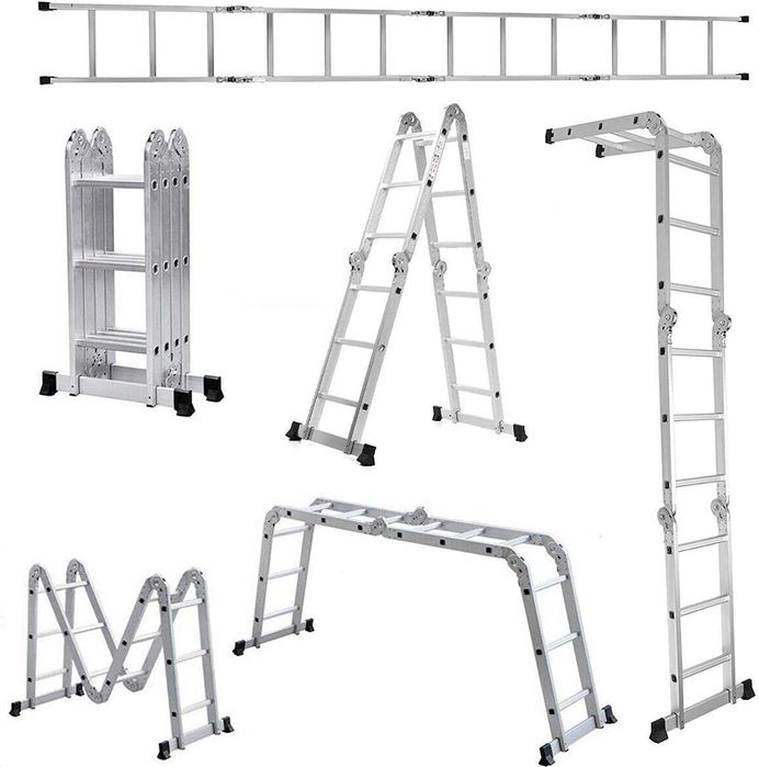 Scara multifunctionala, aluminiu, 4x3 trepte, 3,7 m, Noua