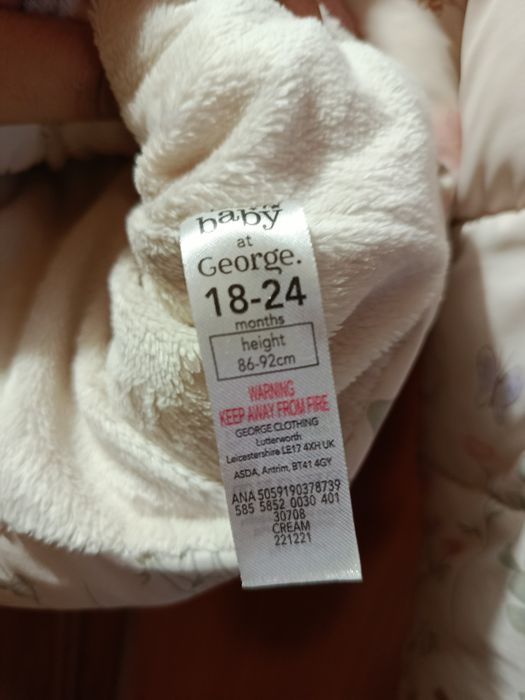 Зимно яке за момиче George  18-24 месеца
