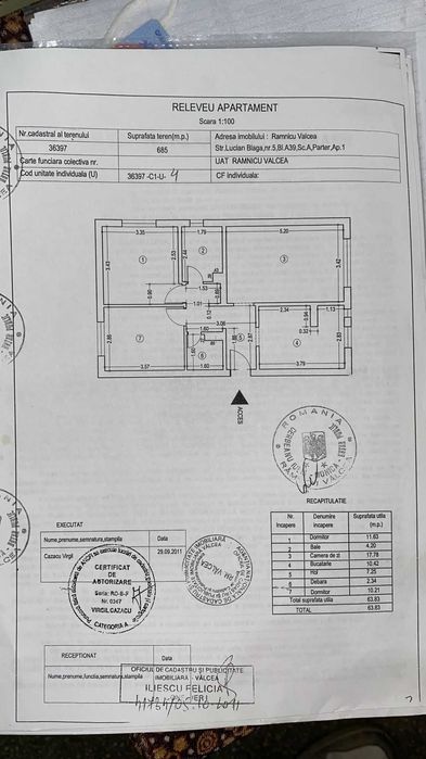 Ap. 3 camere, parter, transformat in spatiu comercial si garsoniera