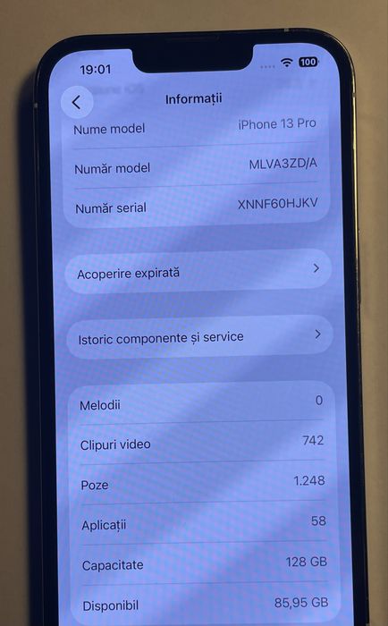 iPhone 13 PRO, 128gb, alb(argintiu)!!