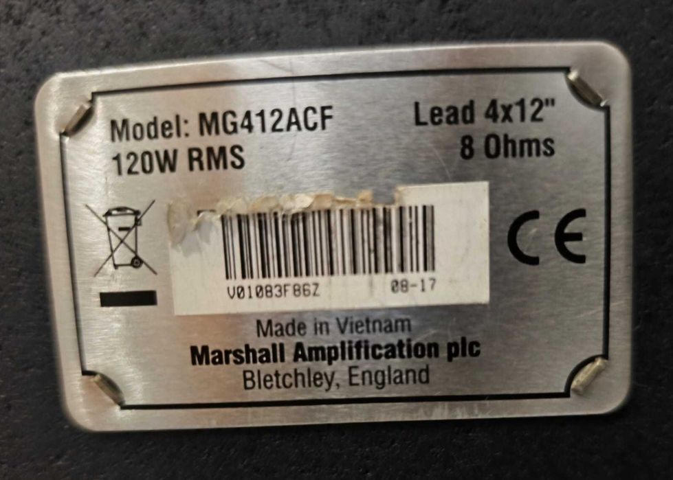 Marshall CODE100H + MG412ACF 4x12 + pedală – stack complet