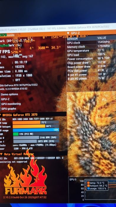 RTX 3070  8GB GDDR6.